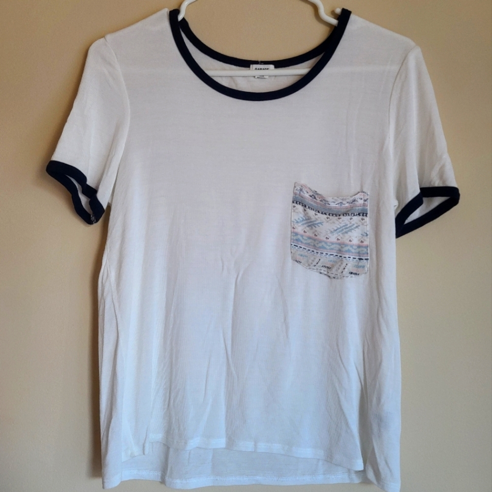 Garage Pocketed White T-Shirt